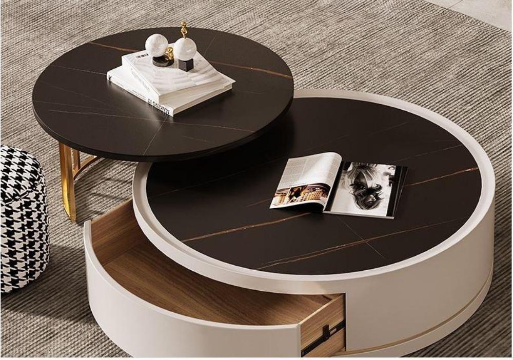Lixra Round Wooden Coffee Table With Storage