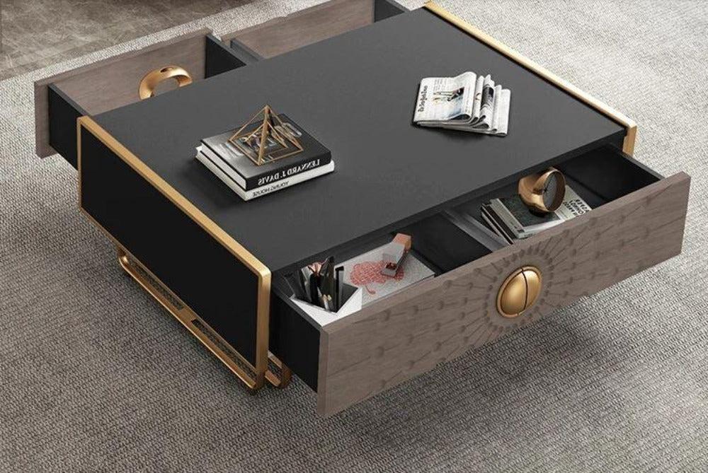 Lixra Rustic Luxurious Wooden Coffee Table