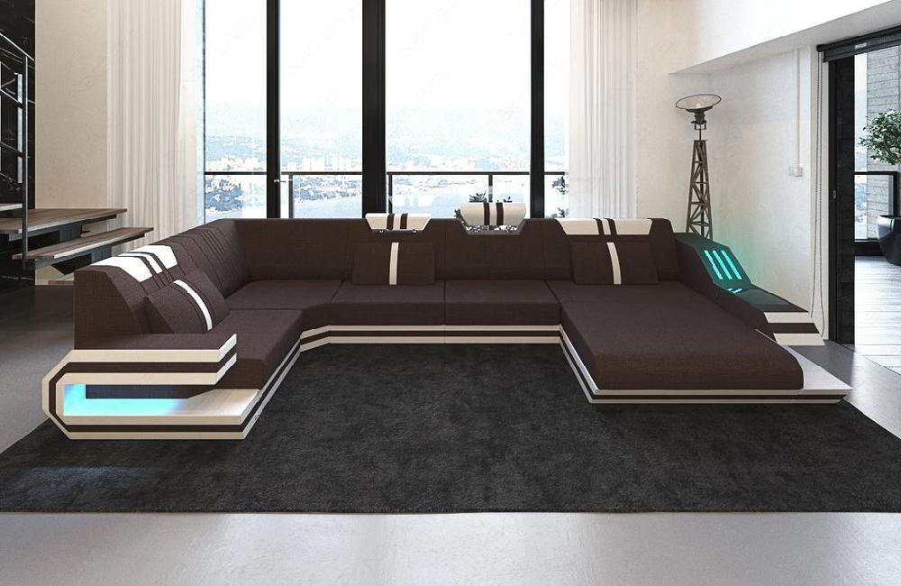 Lixra Sectional Fabric Sofa Set With LED