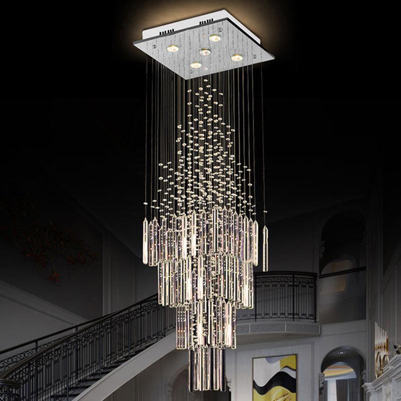 Lixra Semi-Flush Mounted Crystal Modern Chandelier
