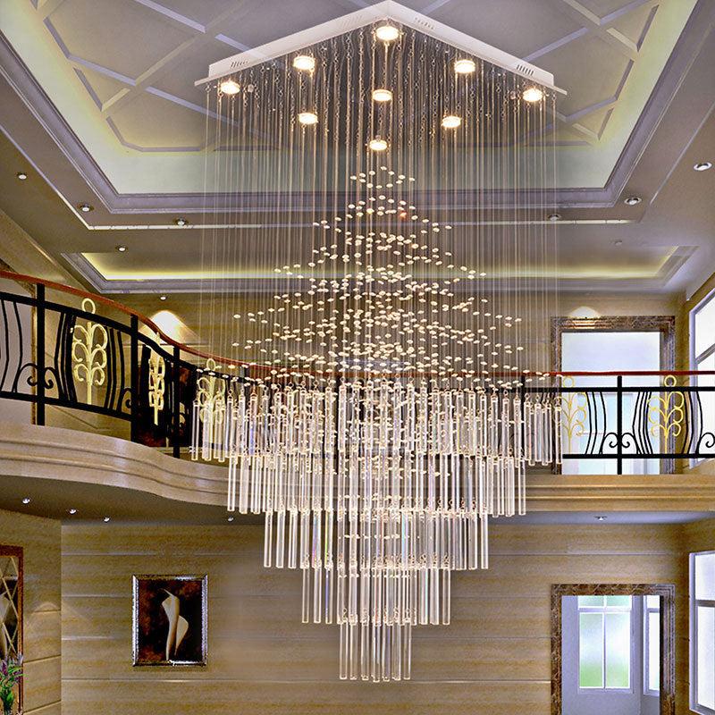 Lixra Semi-Flush Mounted Crystal Modern Chandelier