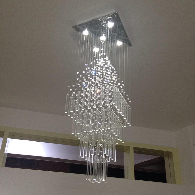 lixra Semi-Flush Mounted Crystal Modern Chandelier