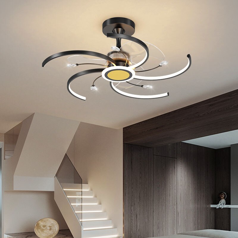 Lixra Semi-Flush Mounted Light With Ceiling Fan