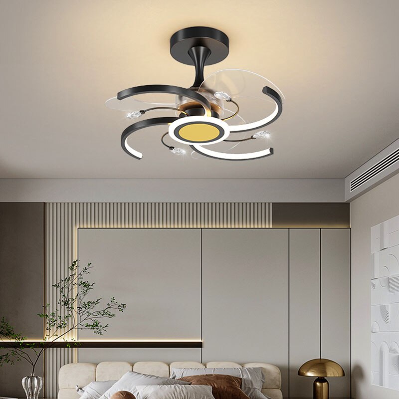 Lixra Semi-Flush Mounted Light With Ceiling Fan