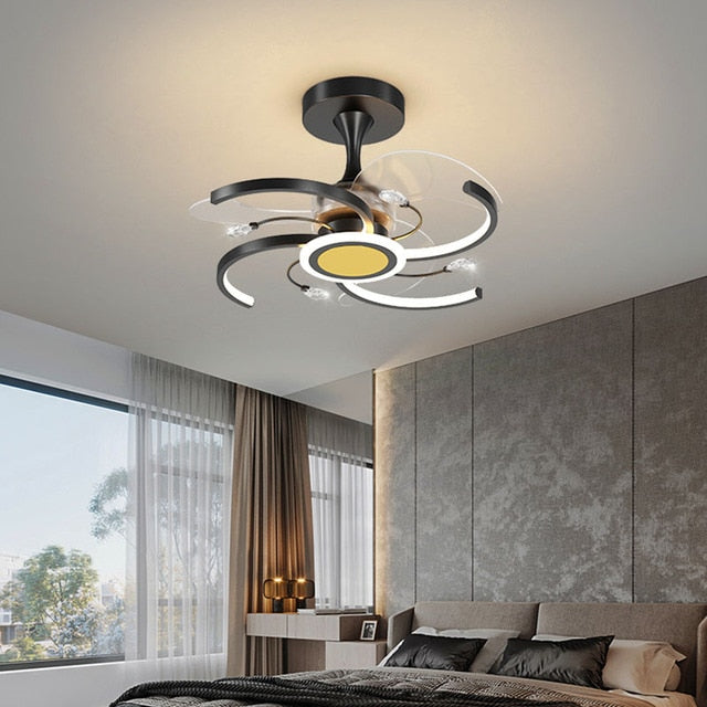 lixra Semi-Flush Mounted Light with Ceiling Fan