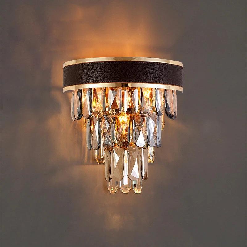 Lixra Semicircular Dazzling Crystal Wall Lamp