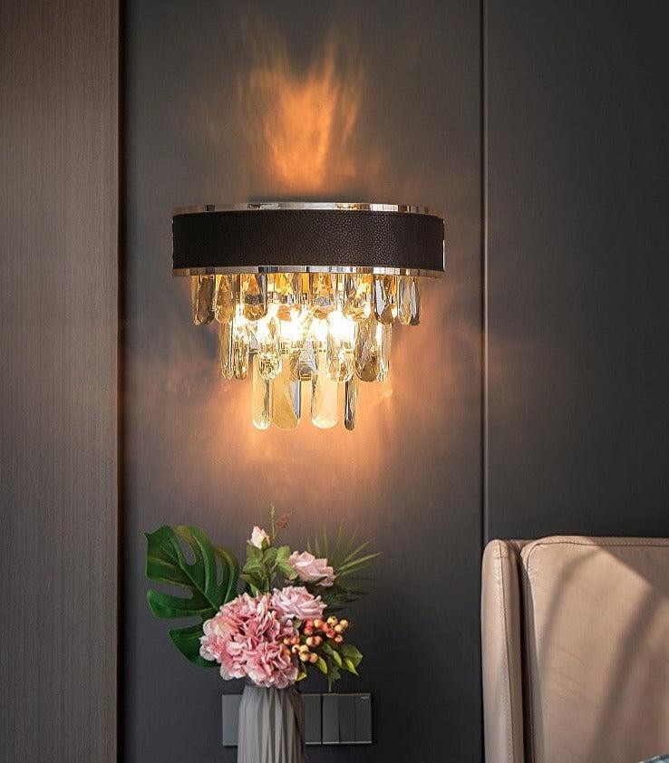 lixra Semicircular Dazzling Crystal Wall Lamp