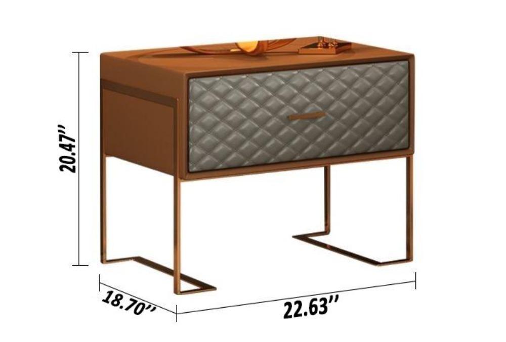 Lixra Set Of 2 Bedside Leather Finish Night Stand