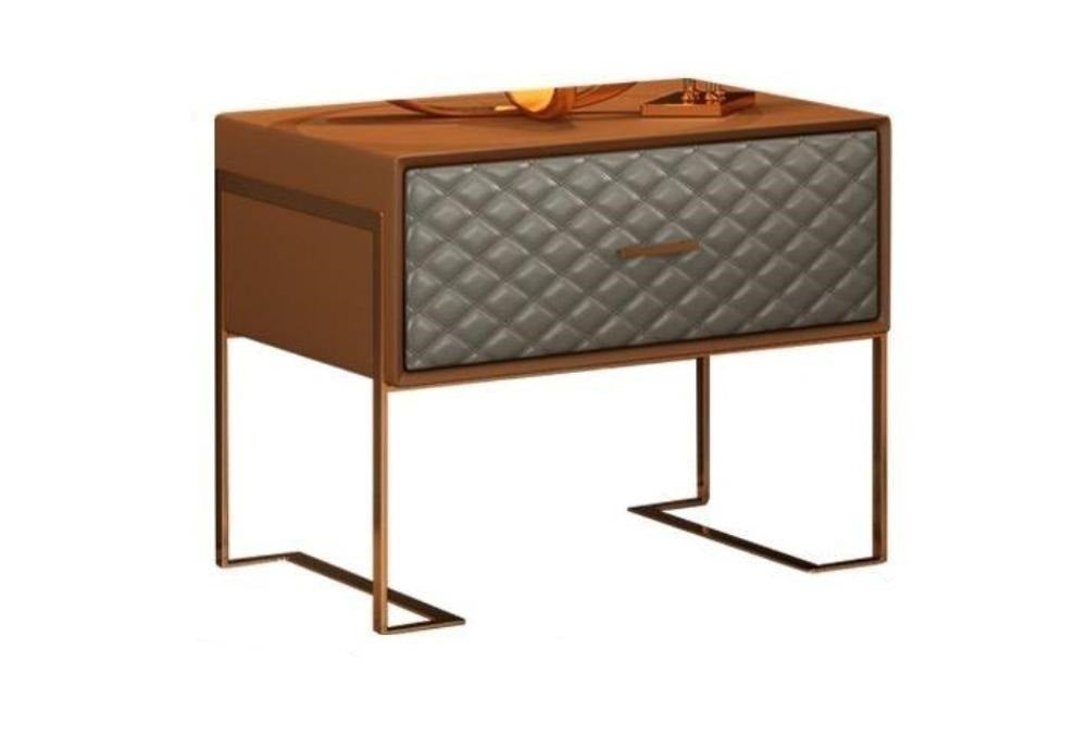 lixra Set Of 2 Bedside Leather Finish Night Stand