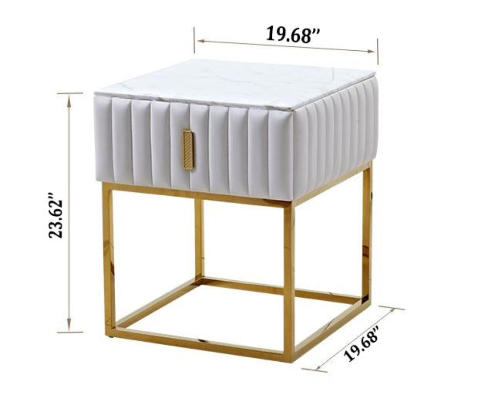 Lixra Set Of 2 Efficient Modern Marble Night Stand