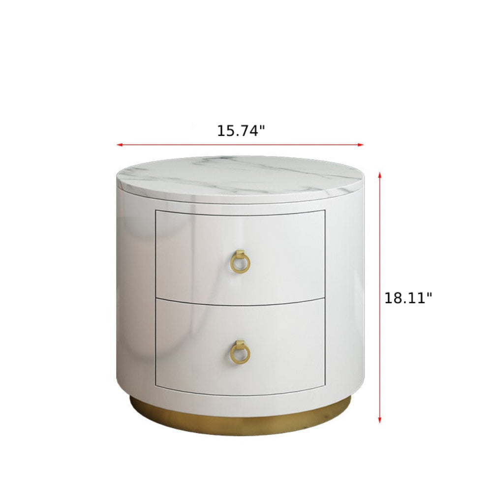 lixra Set Of 2 Gleamy Marble Top Nightstand