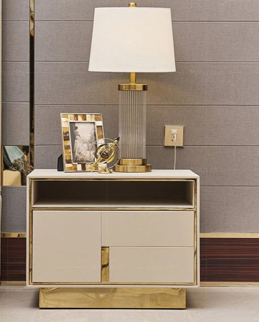 lixra Set Of 2 Golden Base Nightstand