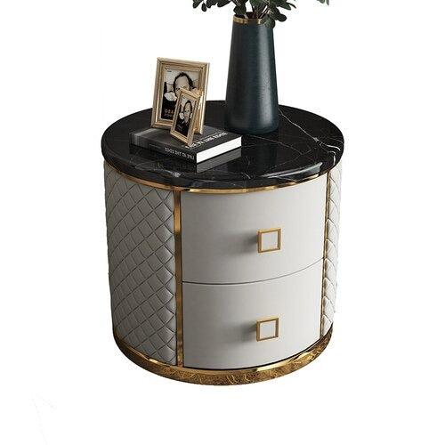 Lixra Set Of 2 Modern Marble-Top Night-Stand