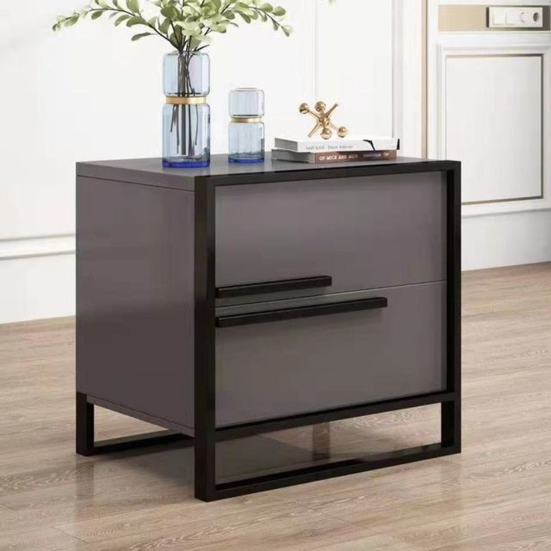 Lixra Set Of 2 Modish Light Wooden Night Stand