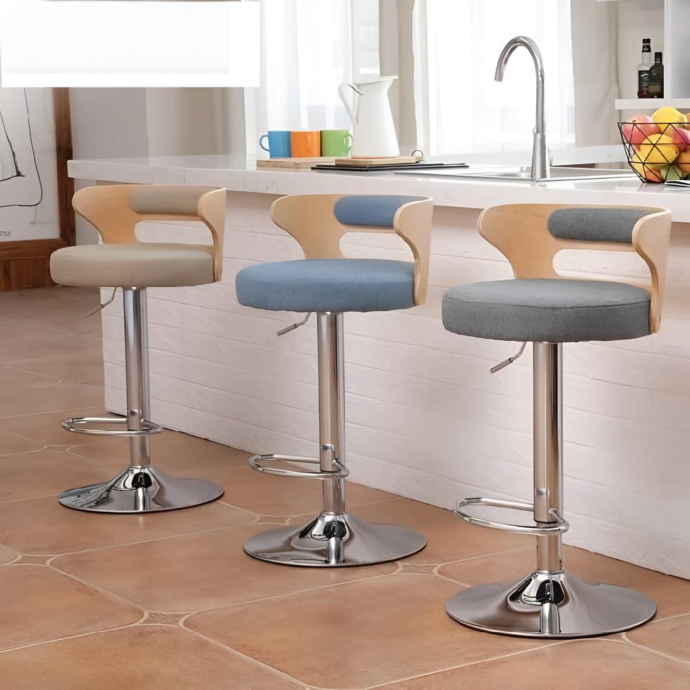Lixra Set Of 3 Cozy Fabric Splendid Bar Stool