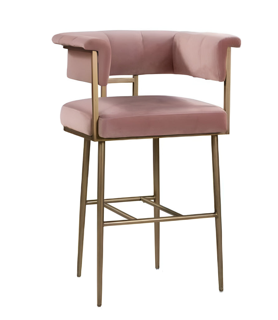 Lixra Set Of 3 Metal Velvet High Raised Bar Stools