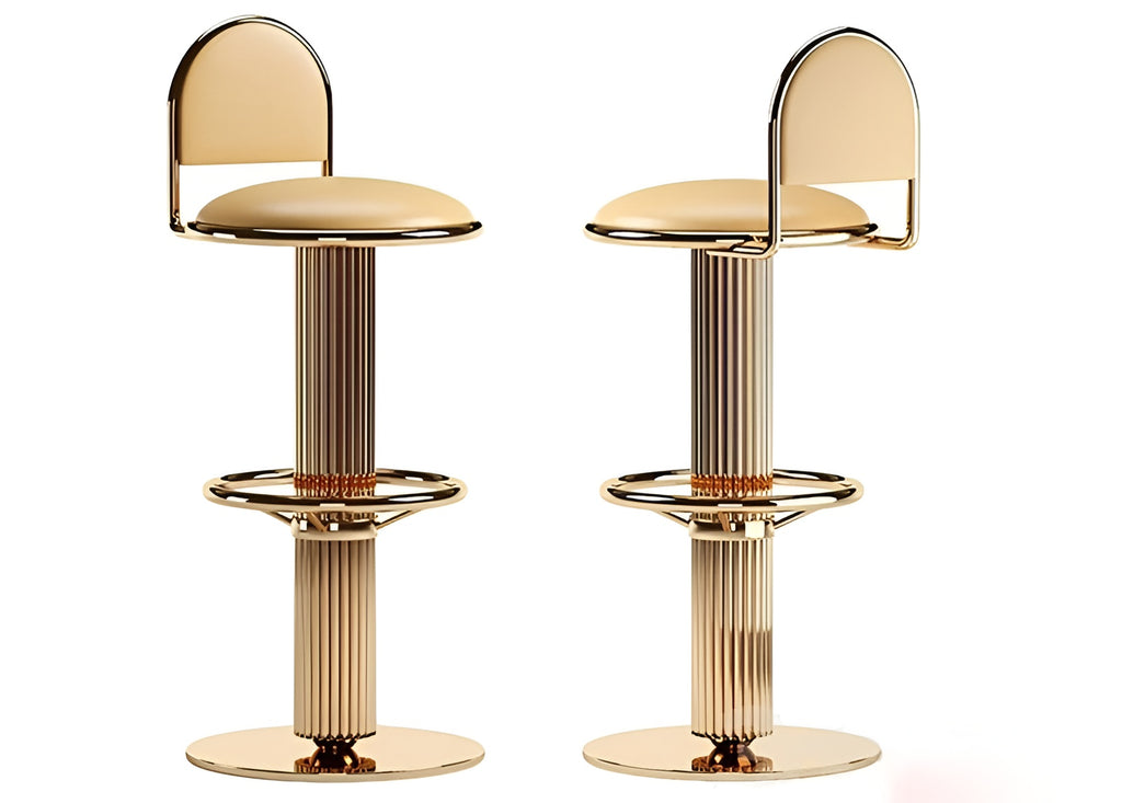 lixra Set Of 3 Modern Swivel Leather Bar Stools