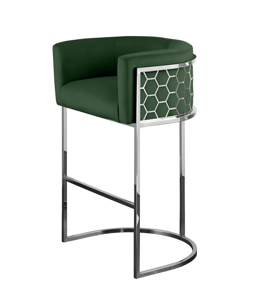 Lixra Set Of 3 Modern Velvet Fabric Bar Stools