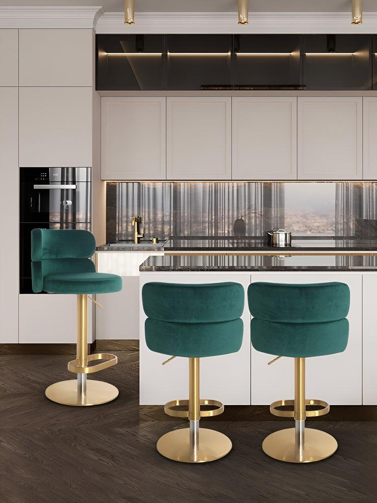 Lixra Set Of 3 Nordic Fabric High Raised Stool