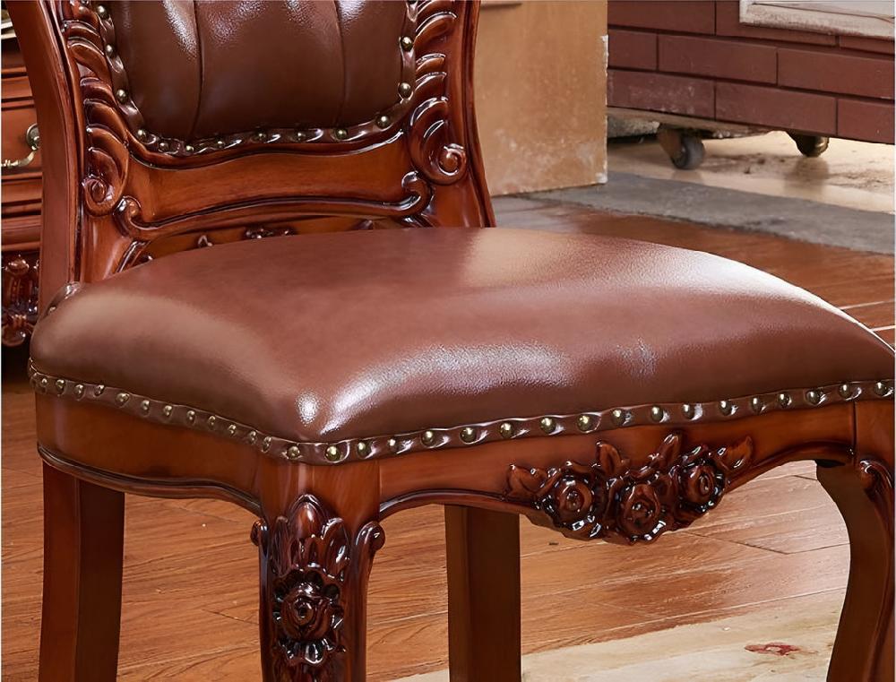Lixra Set Of 4 European Leather Dining Chairs