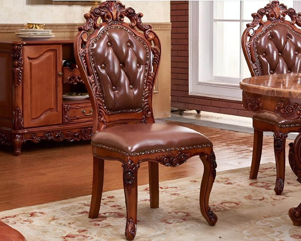 lixra Set Of 4 European Leather Dining Chairs