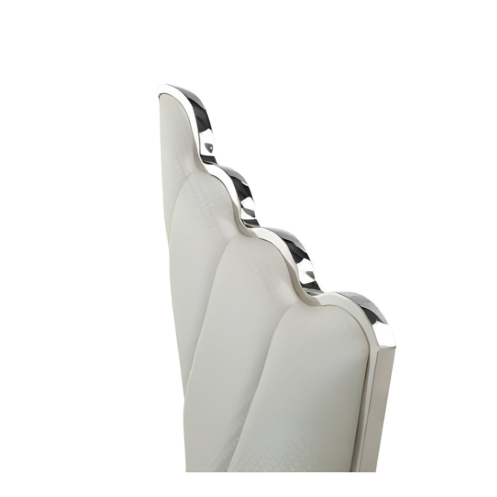 Lixra Set Of 4 Glossy Finish Leather Dining Chairs