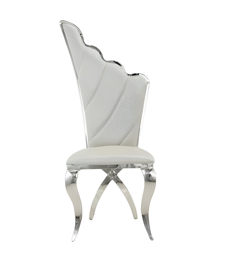 lixra Set Of 4 Glossy Finish Leather Dining Chairs