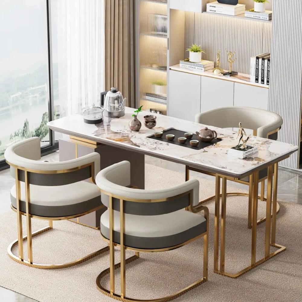 Lixra Set Of 4 Leather Designer Dining Chairs