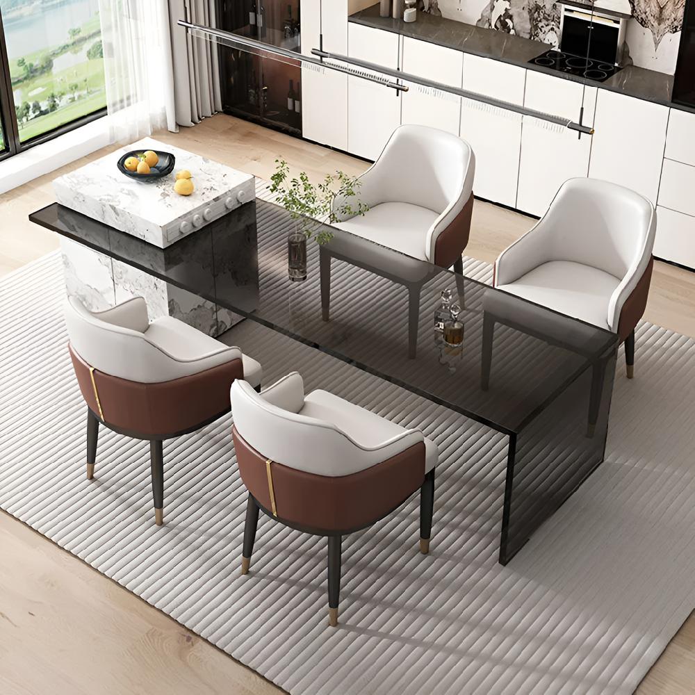 Lixra Set Of 4 Leather Dining Chairs