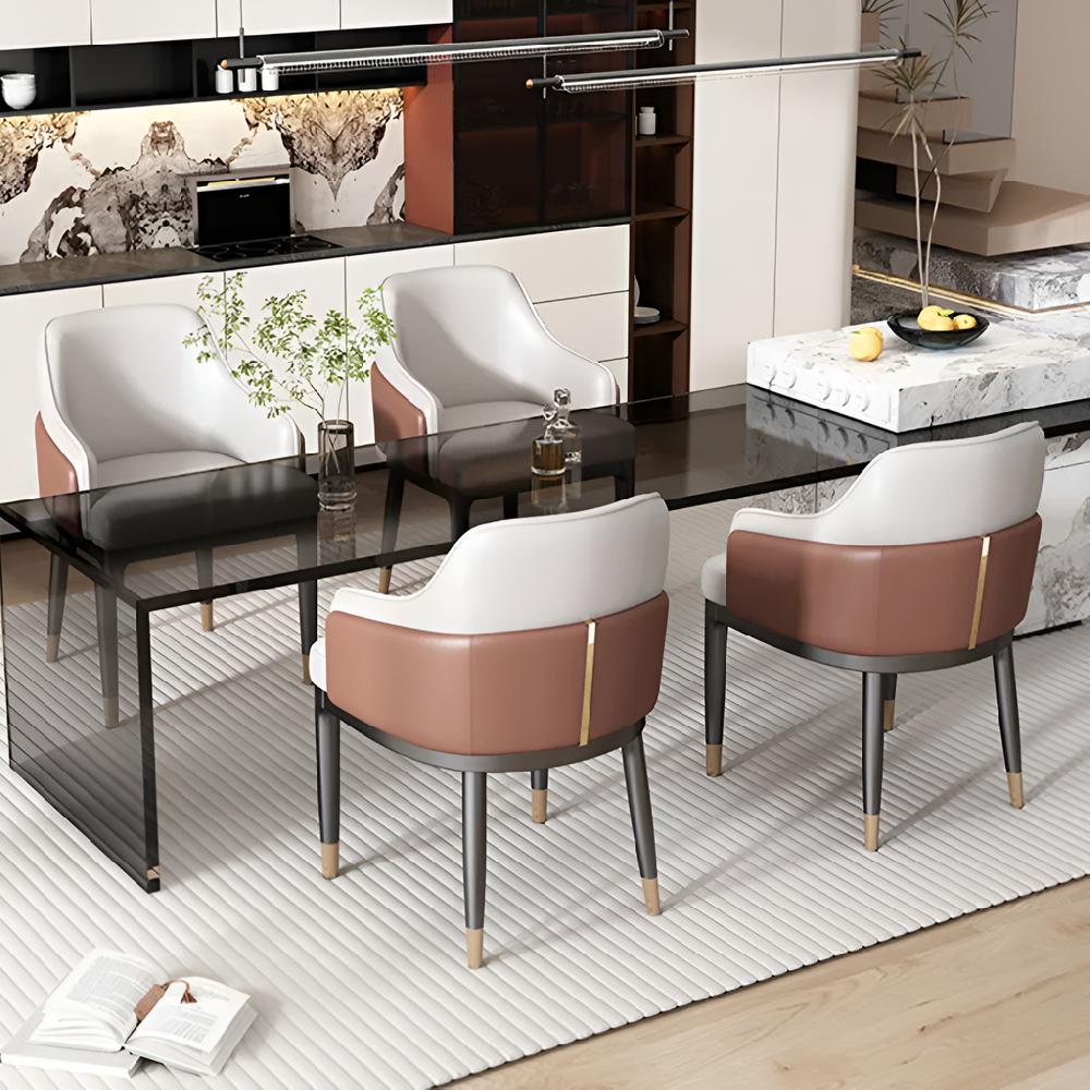 Lixra Set Of 4 Leather Dining Chairs
