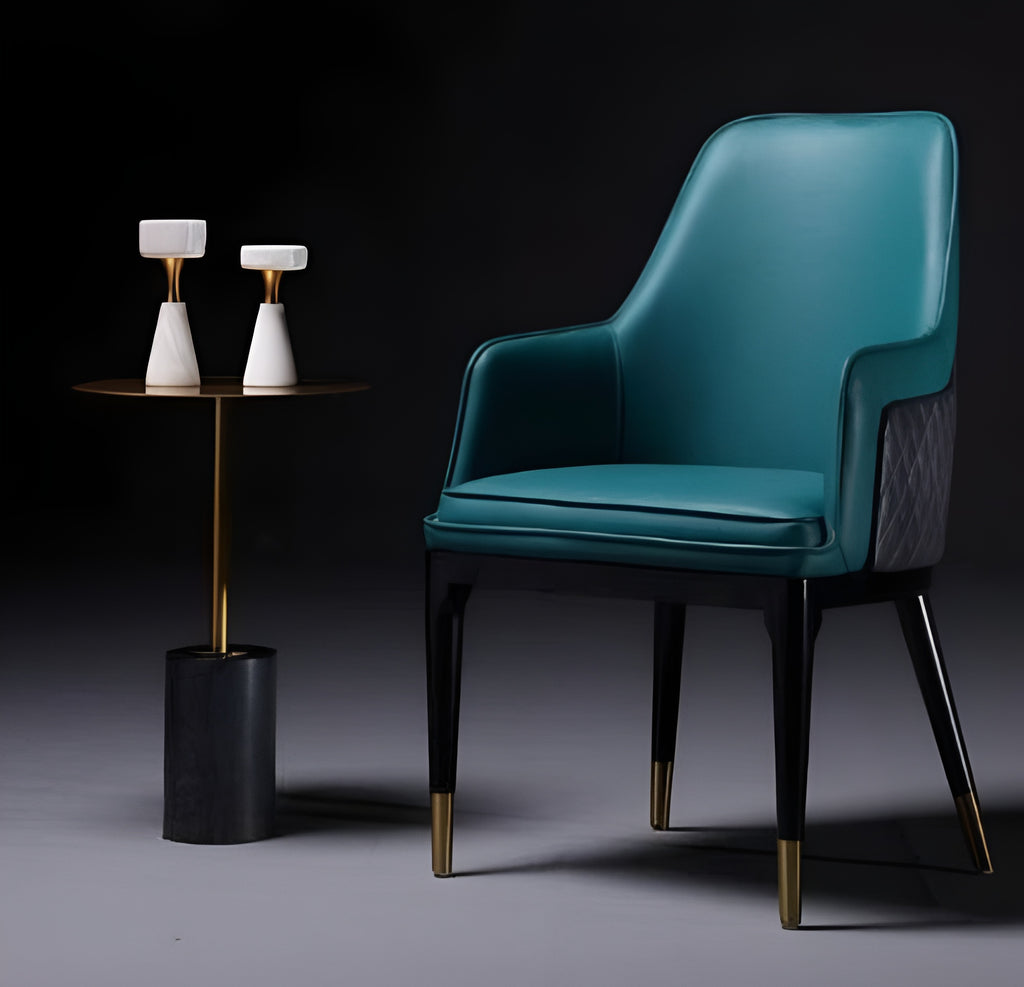 Lixra Set Of 4 Luxurious Leather Dining Chairs