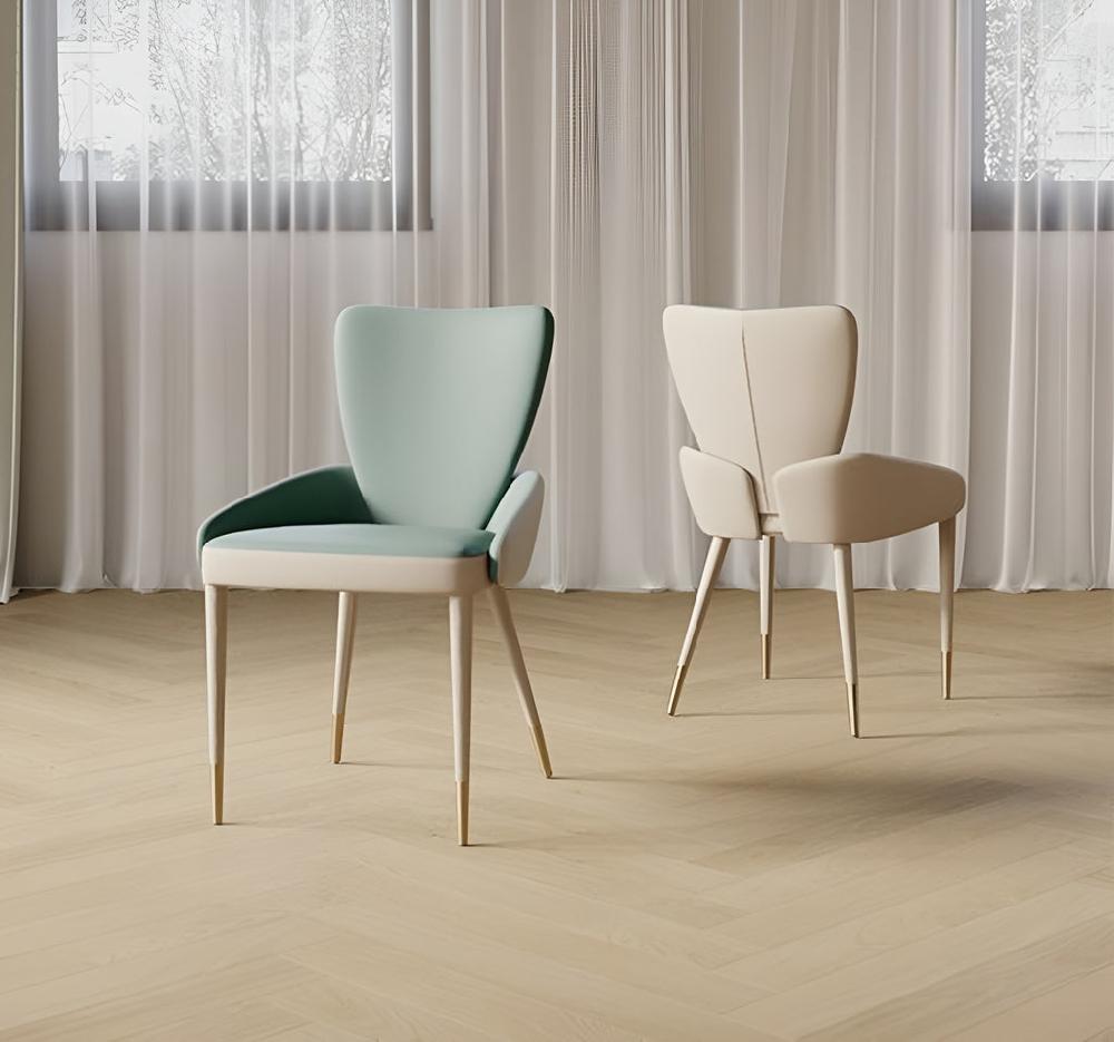 Lixra Set Of 4 Nordic Style Leather Dining Chairs