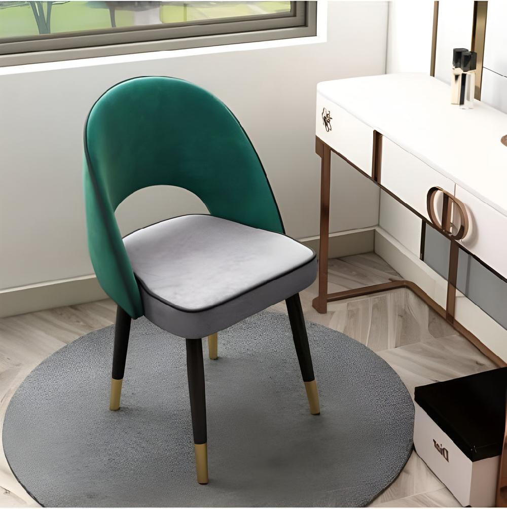 Lixra Set Of 4 Velvet Finish Fabric Dining Chairs