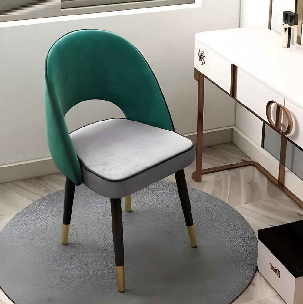 Lixra Set Of 4 Velvet Finish Fabric Dining Chairs