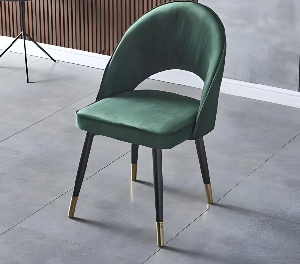 Lixra Set Of 4 Velvet Finish Fabric Dining Chairs