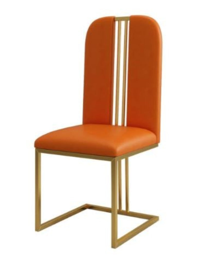 Lixra Set-Of-6 Golden Finish Dining Chairs
