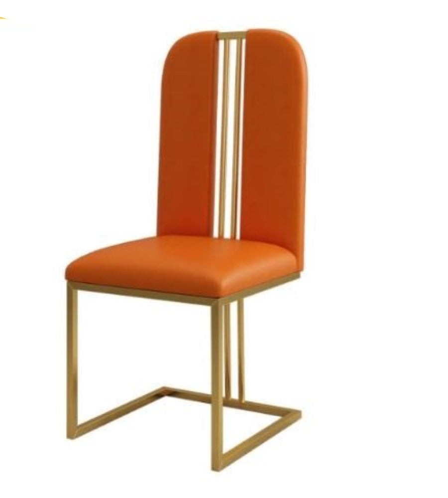lixra Set-Of-6 Golden Finish Dining Chairs