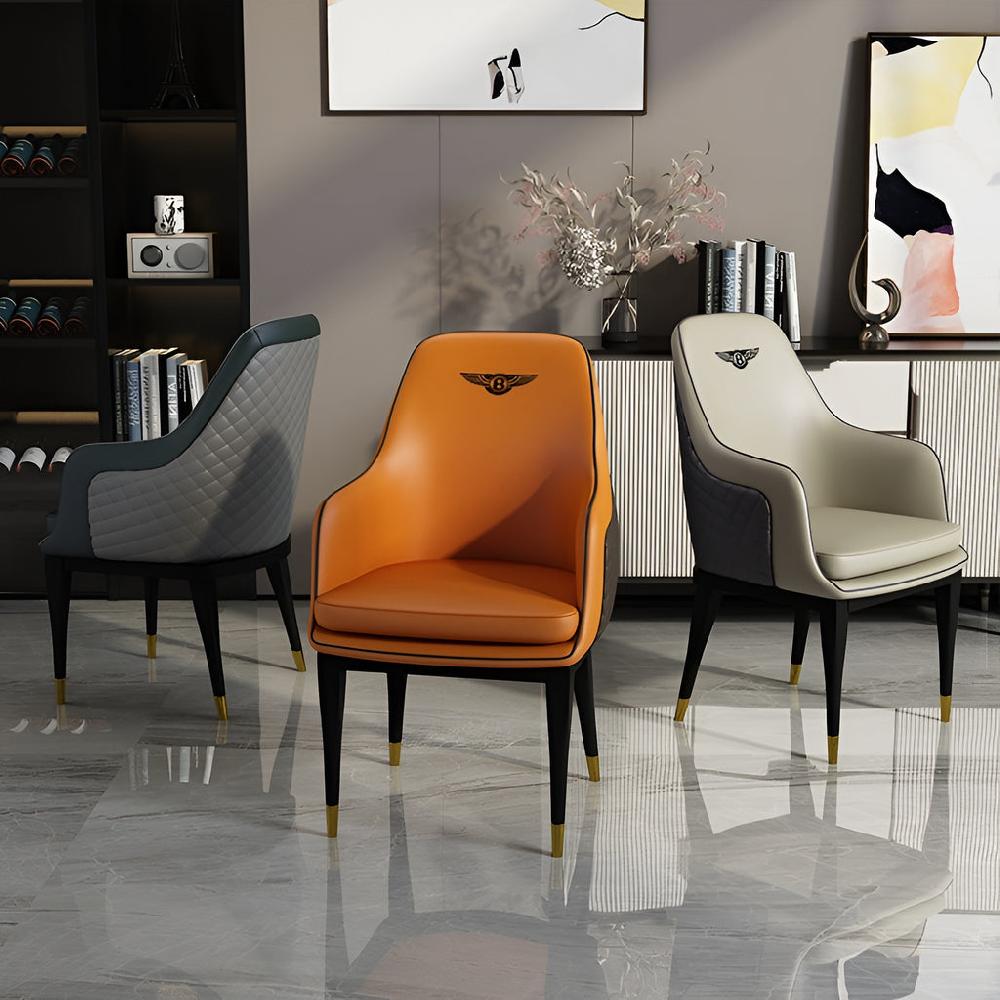 Lixra Set Of 6 Leather Upholstered Dining Chairs