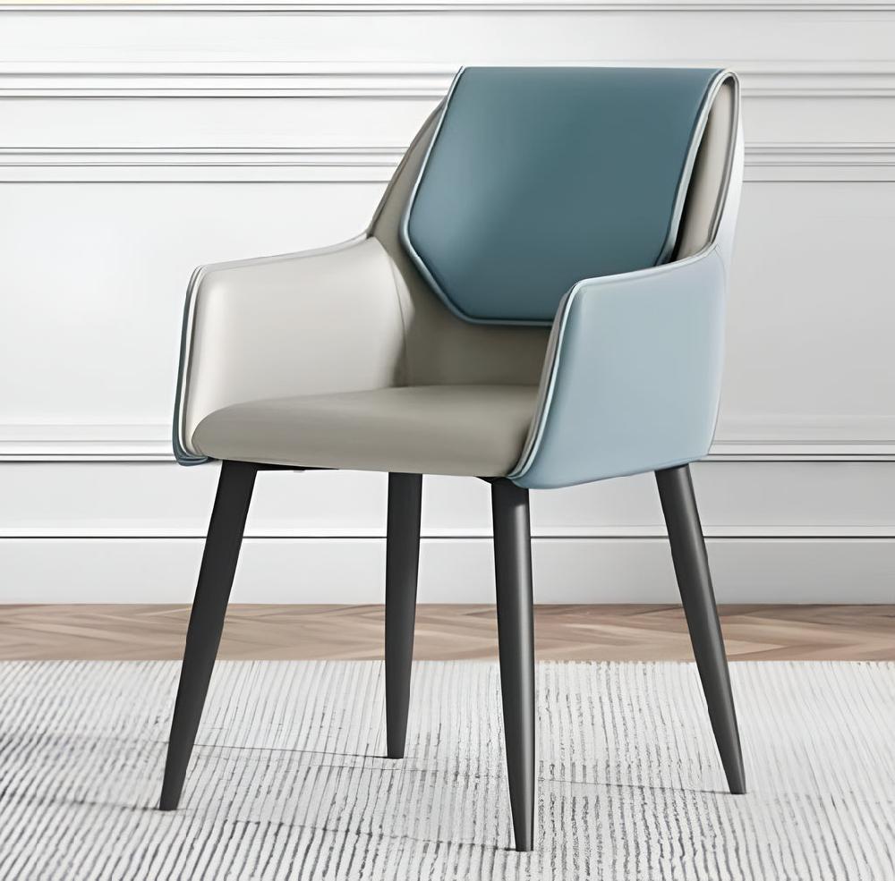 Lixra Set Of 6 Modern Leather Dining Chairs