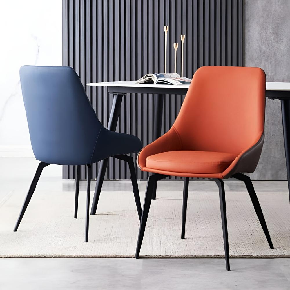 Lixra Set Of 6 Modern Leather Finish Dining Chair