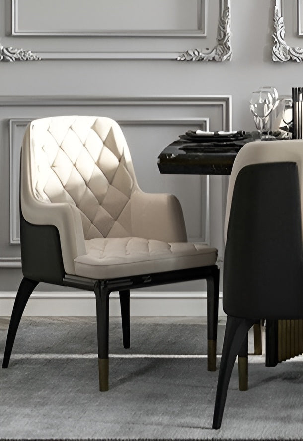 Lixra Set Of 6 Tufted Leather Dining Chairs