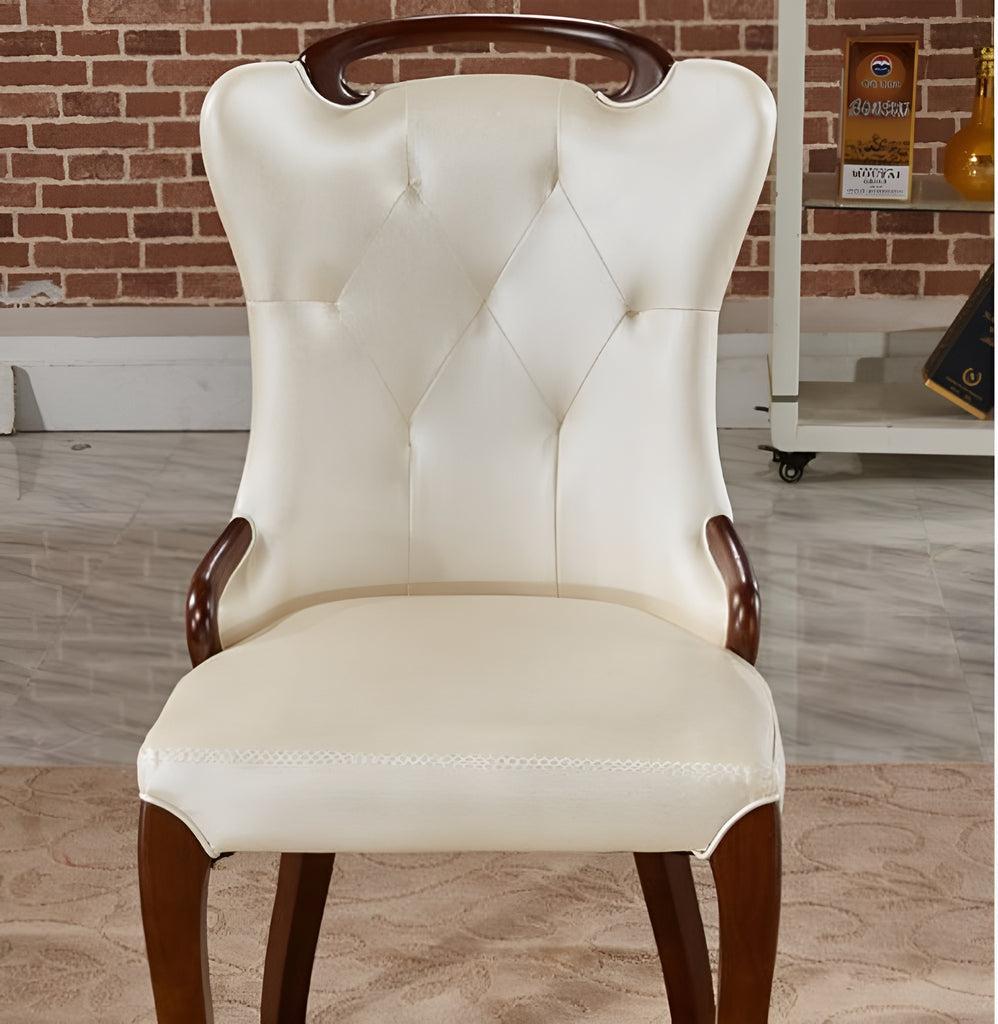 Lixra Set Of 6 Vintage Style Leather Dining Chairs