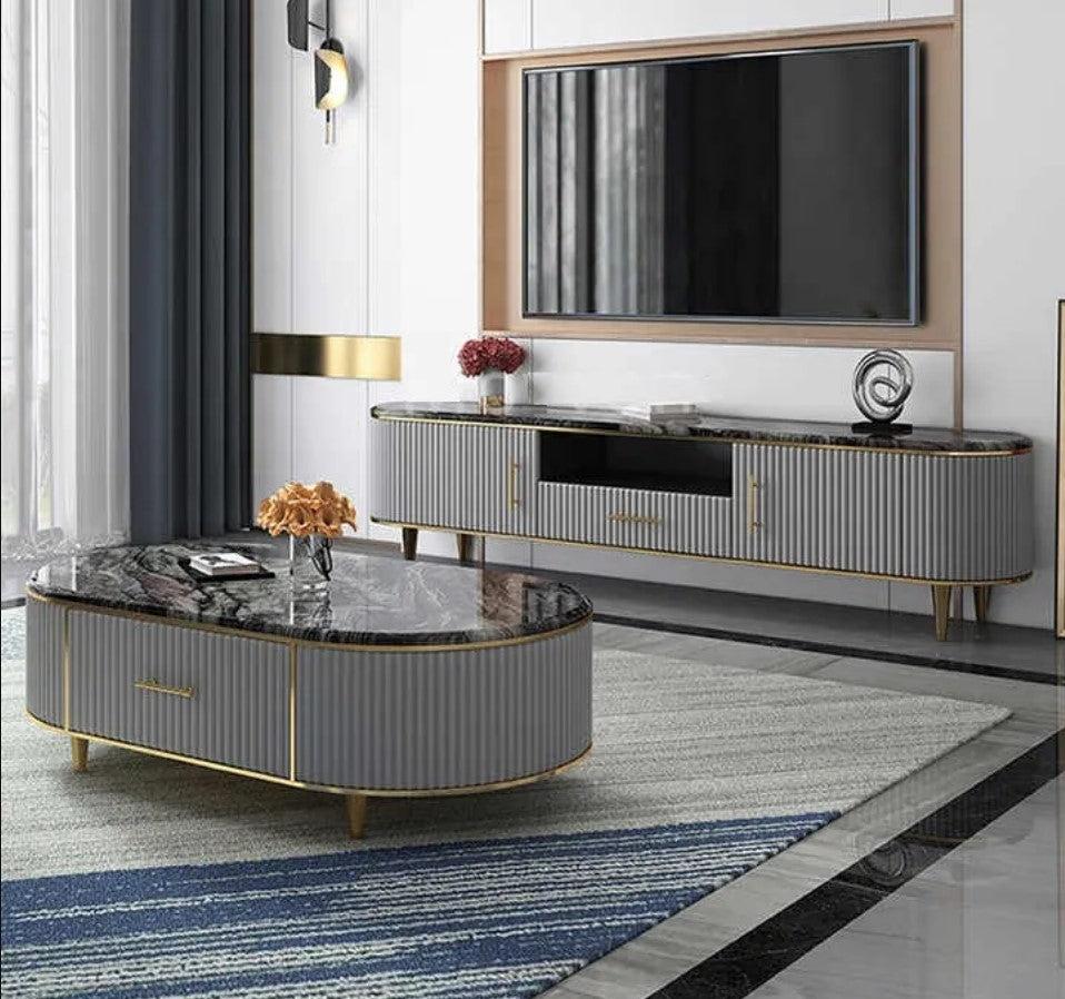 Lixra Set Of TV Stand Coffee Table And Side Table