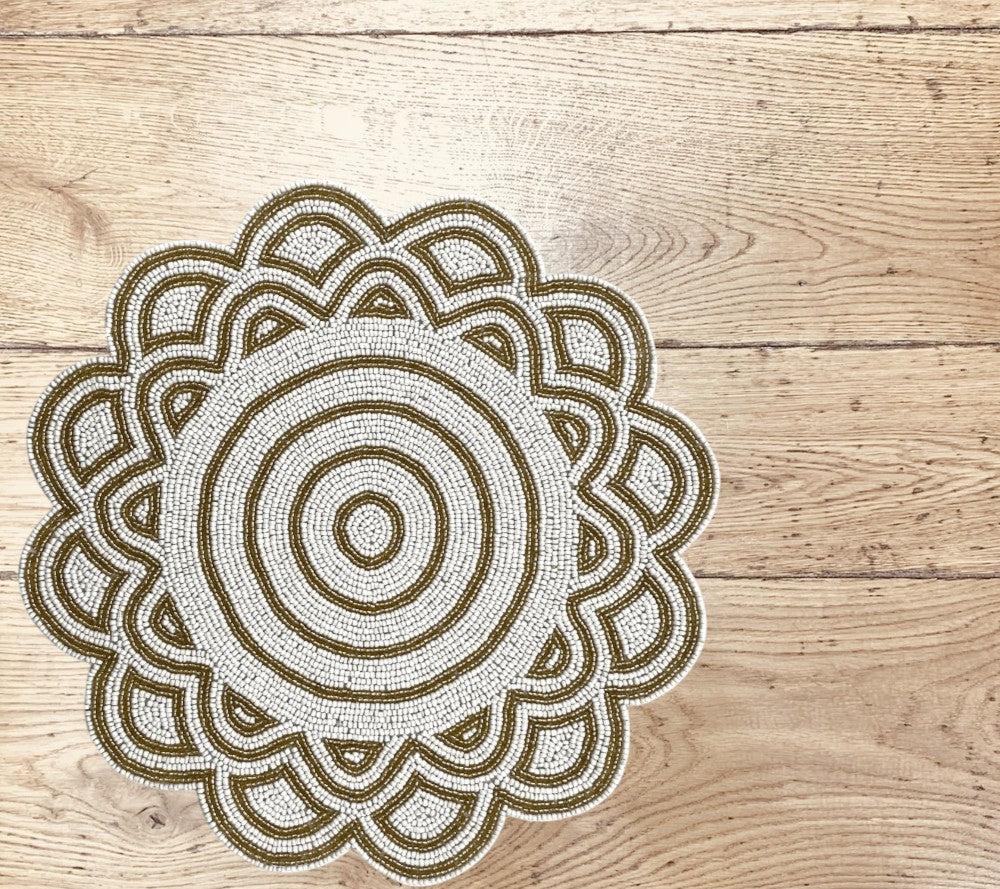 Lixra Sets Of 2 Artisanal Bead Placemats