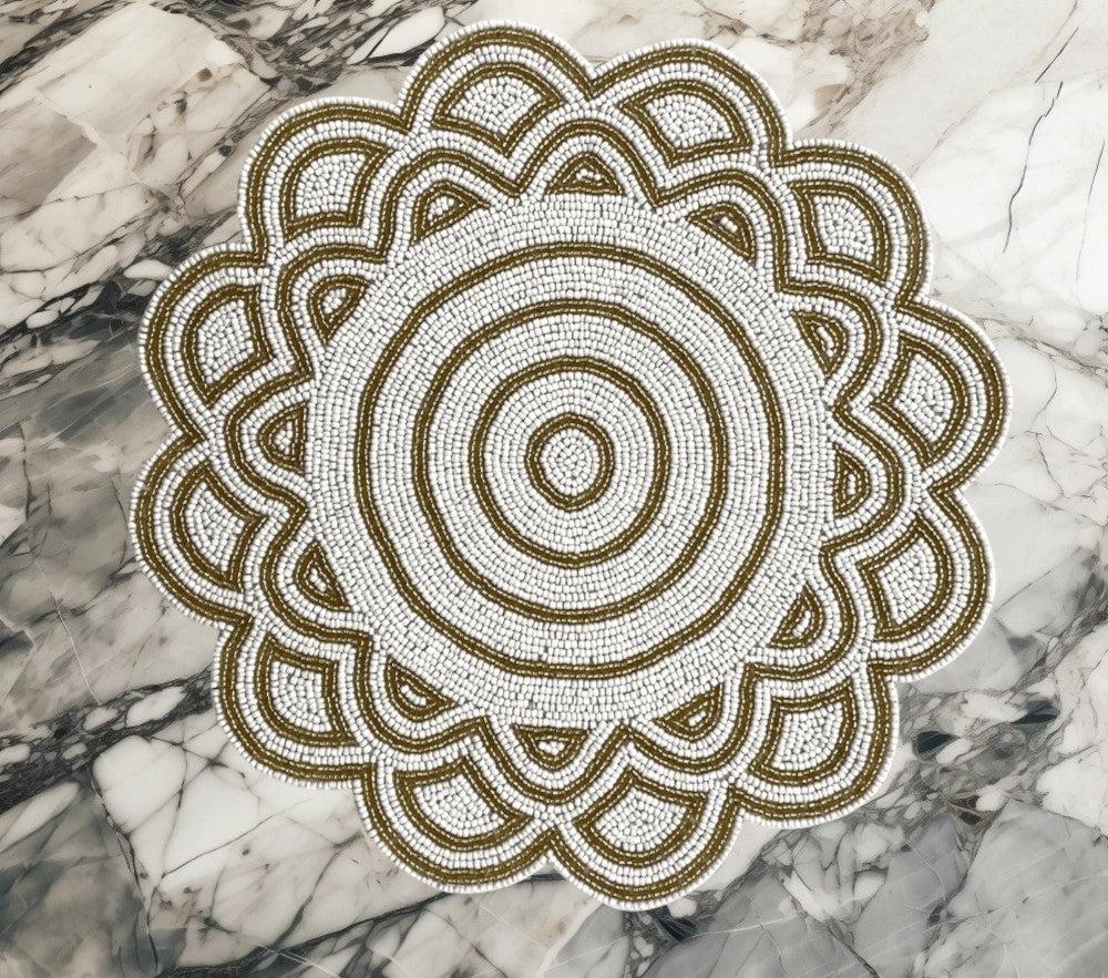 Lixra Sets Of 2 Artisanal Bead Placemats