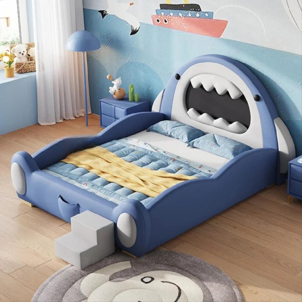 Lixra Shark Design Luxurious Leather Kid's Bed