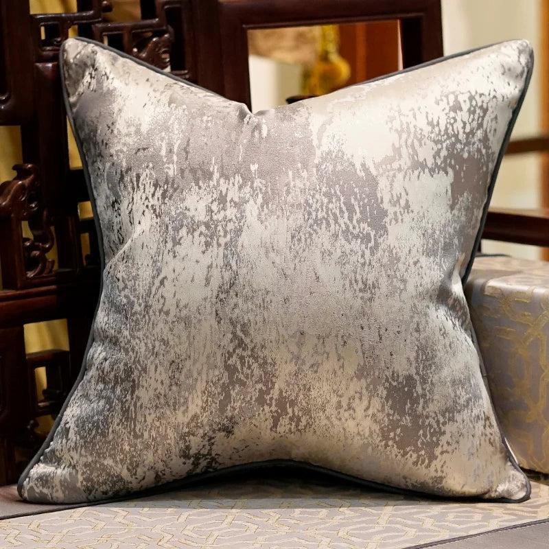 Lixra Shiny Silver And Purple Pillow Cover