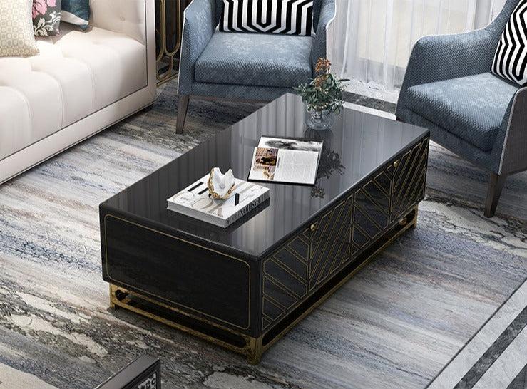 lixra Shiny Wooden Luxurious Coffee Table