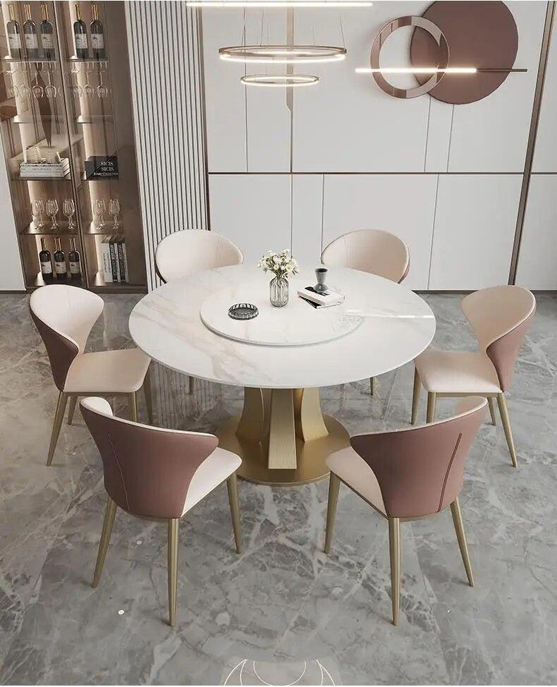 Lixra Sleek And Chic Round Dining Table Set