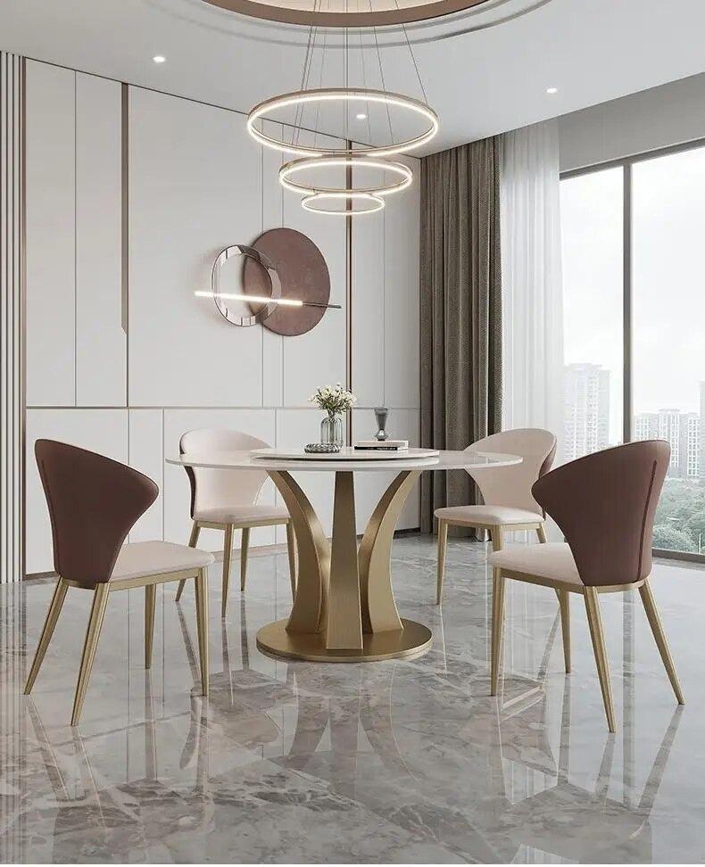 Lixra Sleek And Chic Round Dining Table Set